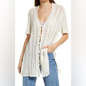 Free People Soda Pop Crochet Boho Romantic Cardigan